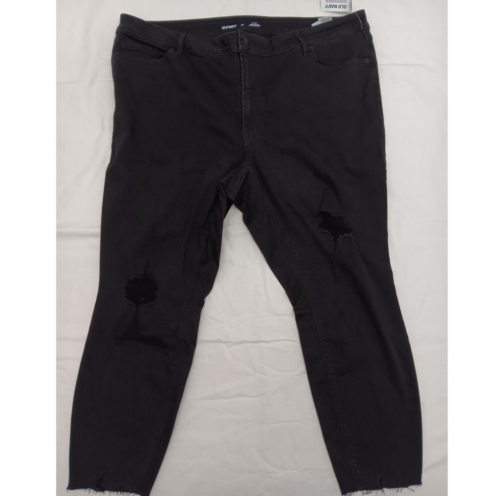New with Tags Old Navy Rockstar Super Skinny Jeans Black Distressed Size 24